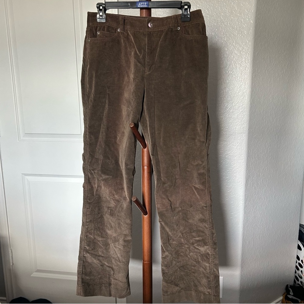 Women’s Brown Rafaella Corduroy Flare Pants Size 6 |C1